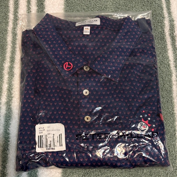 Peter Millar Scotty Cameron XXL Skull Patterned, Golf Polo in Navy
